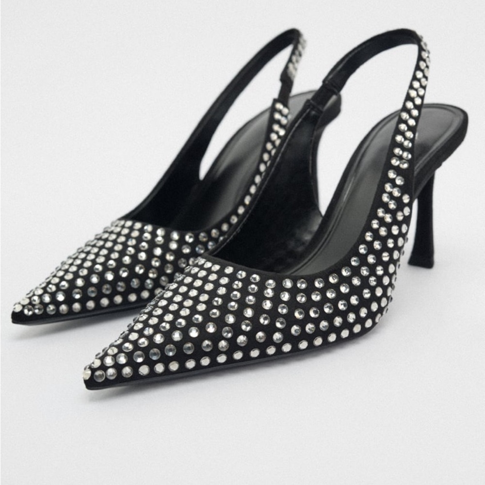 Zara slingback Crystal high heels